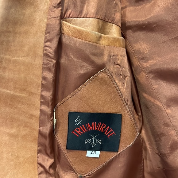 Vintage Western Wear 💫 Triumvirate camel 🐪 leather jacket - Picture 6 of 9